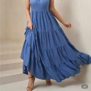 Elegant Blue Maxi Dress